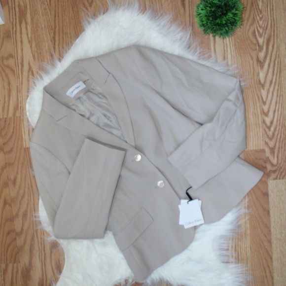 Calvin Klein Womens Tan Blazer 8 NWT